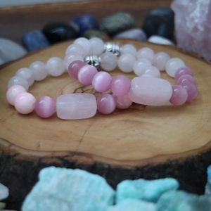 Jewelry-Rose Quartz for Mom&Daughter